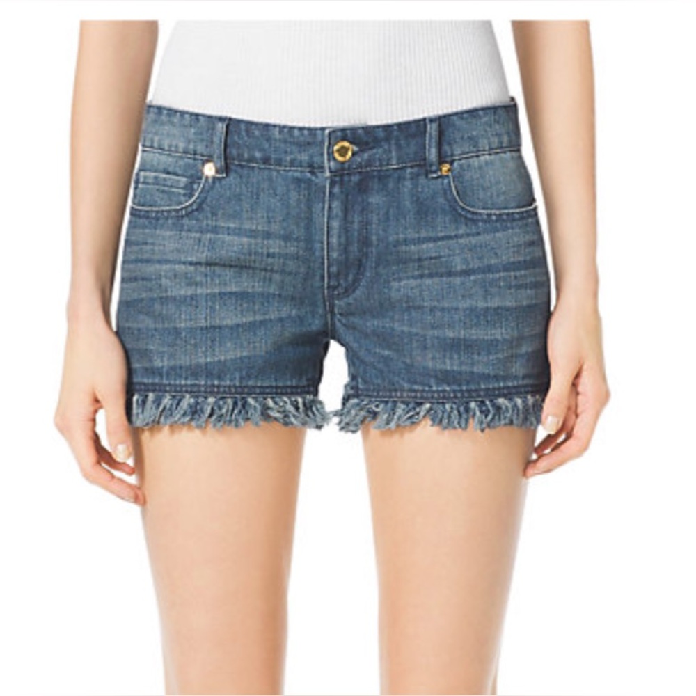 Michael Kors Women's 3" Frayed Denim Jean Shorts